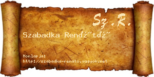 Szabadka Renátó névjegykártya